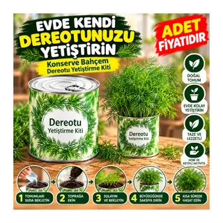 Evde Konservede Dereotu Yetiştirme Kiti Aparatı (adet fiyatıdır)