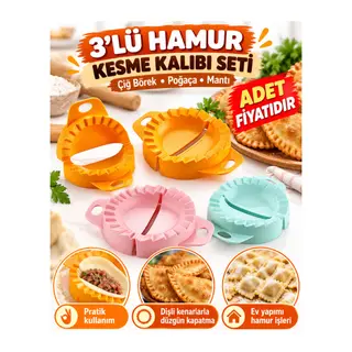3lü Çiğ börek kurabiye Hamur İşi Ravioli Kesme Kalıbı Aparatı