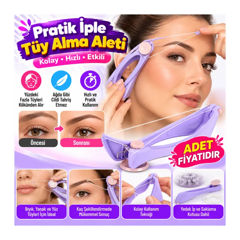 Pratik İple Kaş Bıyık Tüy Alma Epilasyon Aleti Makinesi (adet fiyatıdır)