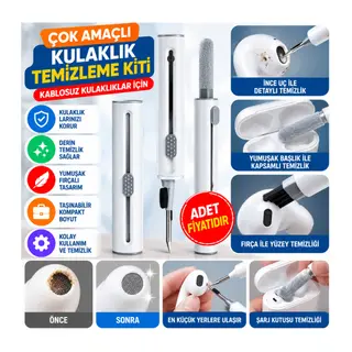 Çok Amaçlı Yumuşak Fırçalı Kablosuz Kulaklıklar İçin Kulaklık Temizleme Kiti