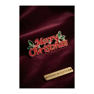Yılbaşı Temalı Merry Chirstmas Yazılı Broş