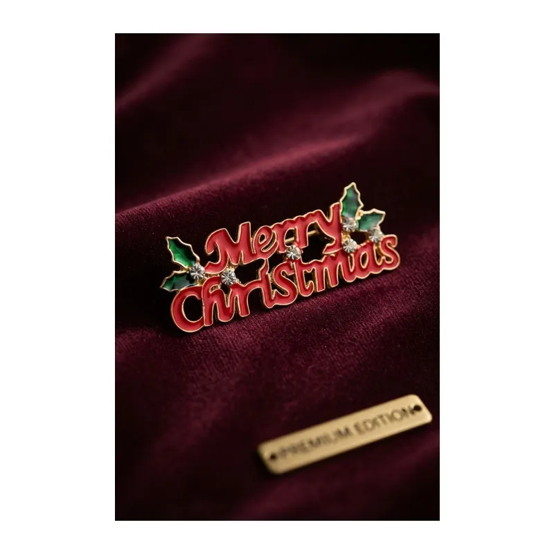 Yılbaşı Temalı Merry Chirstmas Yazılı Broş