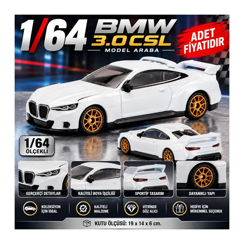 1/64 Bmw 3.0CSL Model Araba (adet fiyatıdır)