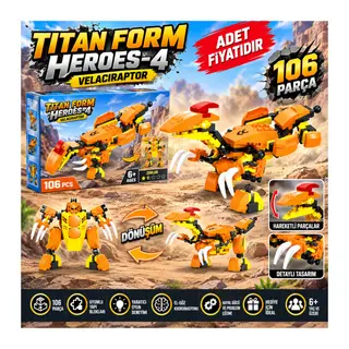 Ausini Titan Form Heroes-4 Velaciraptor 106 Parça