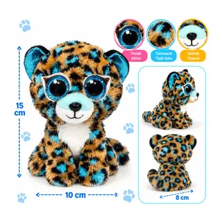 Turkuaz Benekli Leopar Peluş Cobalt 15 cm