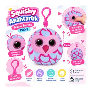 Peluş Baykuş Anahtarlık Pinky