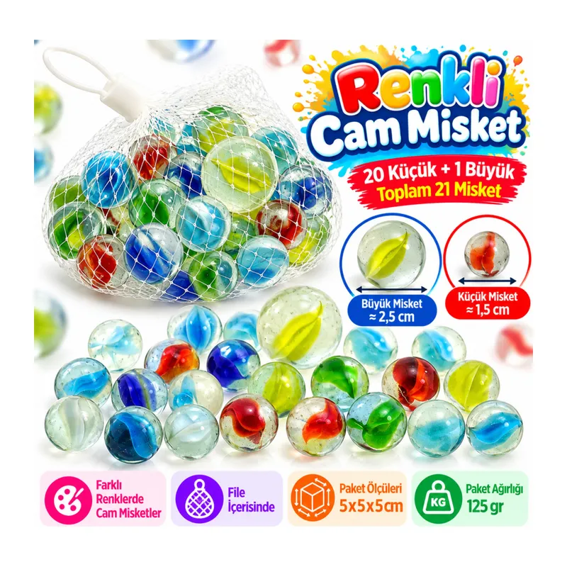 Renkli Cam Misket