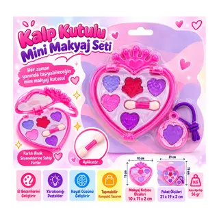 Kalp Kutulu Mini Makyaj Seti