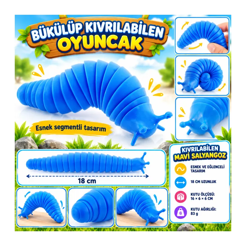 Kıvrılabilen Plastik Mavi Salyangoz