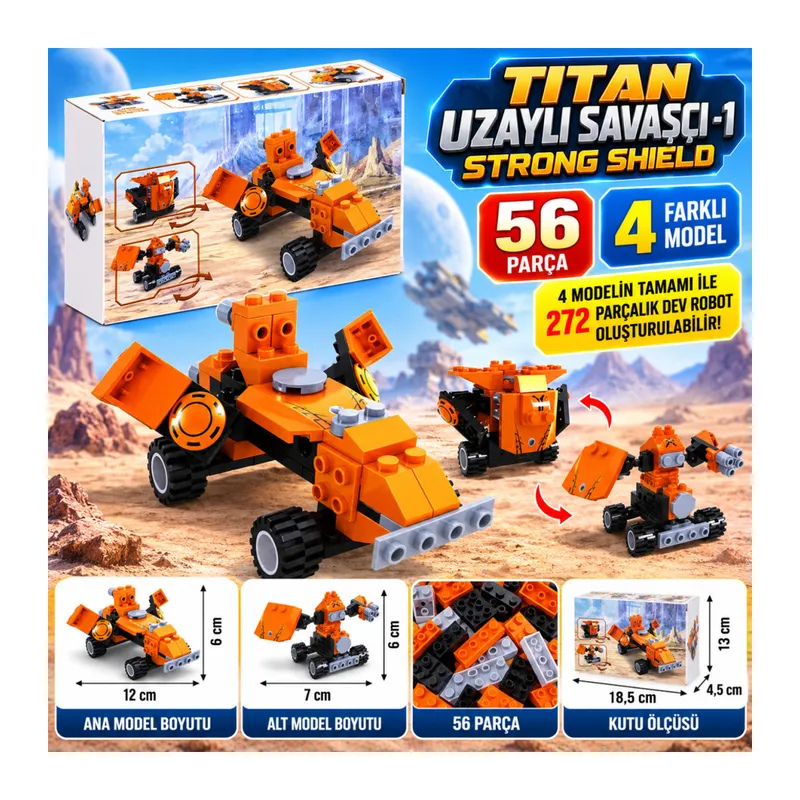 Titan Uzaylı Savaşçı -1 Strong Shield 56 Parça