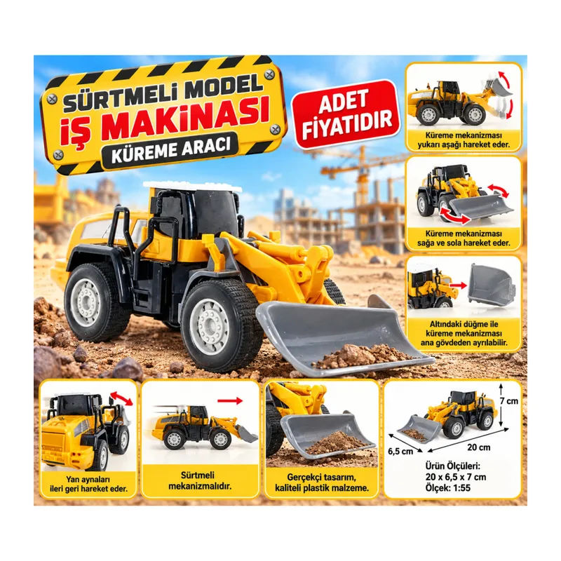 Sürtmeli Model İş Makinası Küreme Aracı (adet fiyatıdır)