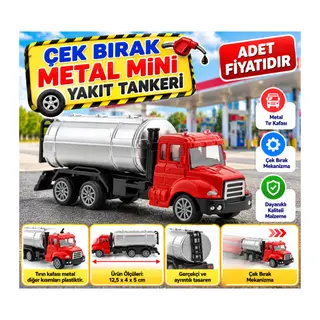 Çek Bırak Metal Mini Yakıt Tankeri (adet fiyatıdır)