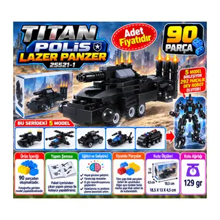 90 Parça Titan Polis Lazer Panzer 25521-1 (adet fiyatıdır)