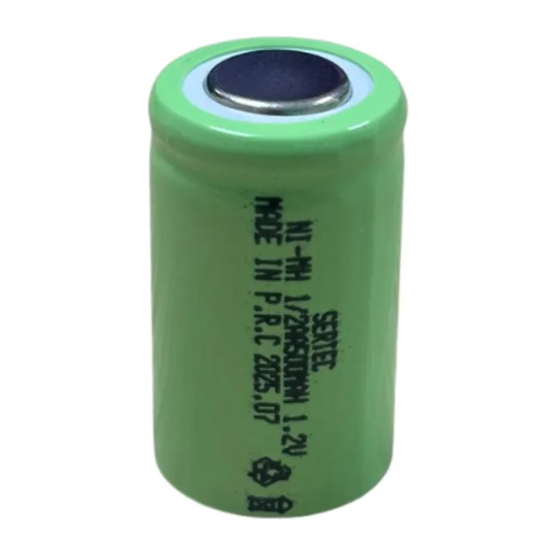 1.2V 500 Mah - 1/2AA - Ni-MH Şarjlı Pil - (Başsız / Flat Head)