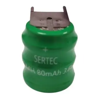 3.6V 3S1P 80 Mah 3 Pin NI-MH Buton Pil