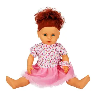 1060011 Lila Sesli Saçlı Et Bebek 60 cm