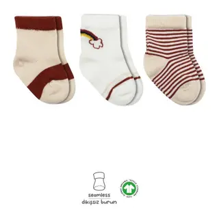 3'Lü Penye Rainbow Soket Çorap BS10113 Kiremit