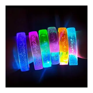 Mor Led Işıklı Baskı Yapılabilen Pilli Bileklik Bilezik 1,5 cm Genişlik