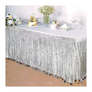 Gümüş Metalize Masa Eteği 275x75 cm – Kendinden Yapışkanlı