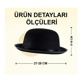 Stil Çocuk Şapkası – Siyah Melon Parti Şapkası