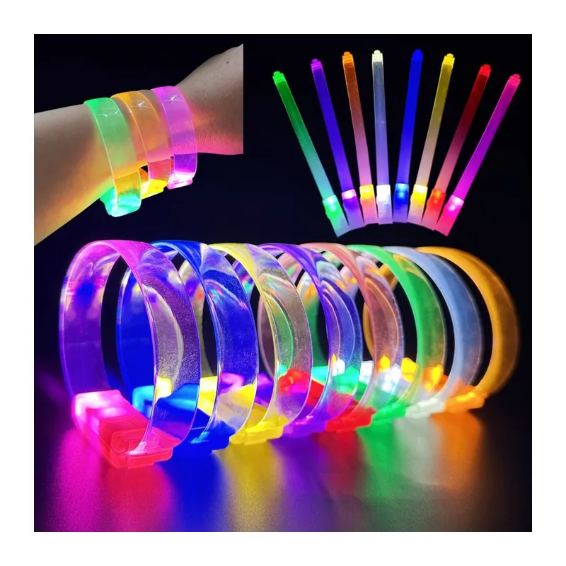 3 Modlu Pilli LED Işıklı Esnek Parti Bilekliği Mor