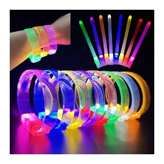3 Modlu Pilli LED Işıklı Esnek Parti Bilekliği Sarı