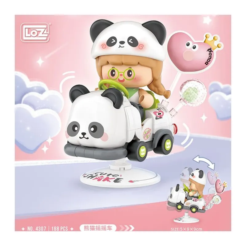 LZ-4307 Loz Panda Sallanan Sürüş 188 Parça Block Oyuncak