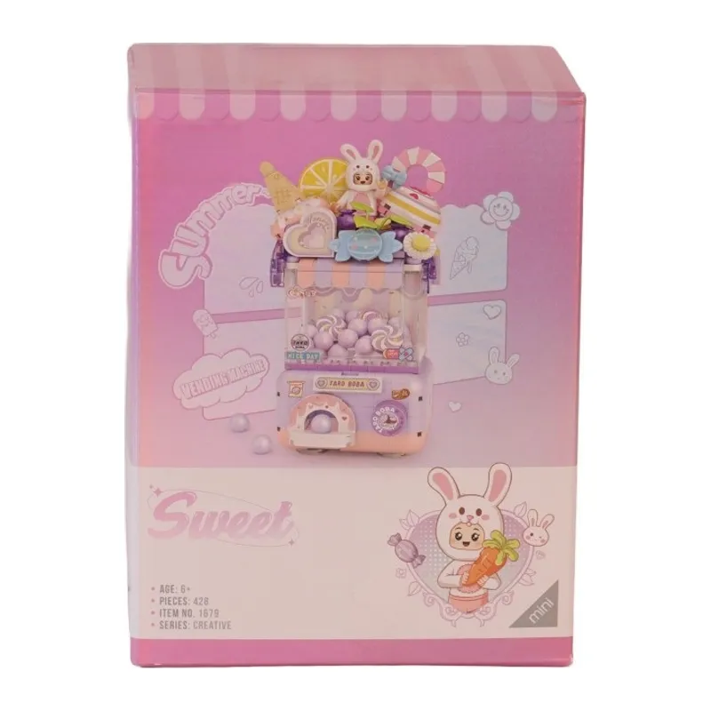 LZ1679 Sevimli Gashapon Makineleri MOR BLOCK OYUNCAK 428 PRÇ