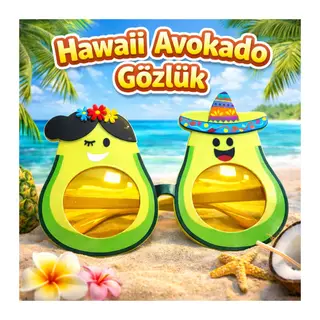 Hawaii Temalı Avokado Gözlük – Kostüm Parti Gözlüğü