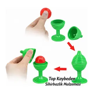 Yeşil Renk Sihirli Kupa Top Kaybetme Oyunu 7 cm