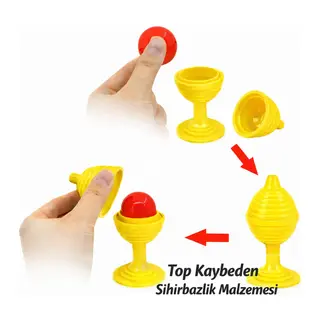 Sarı Renk Sihirli Kupa Top Kaybetme Oyunu 7 cm