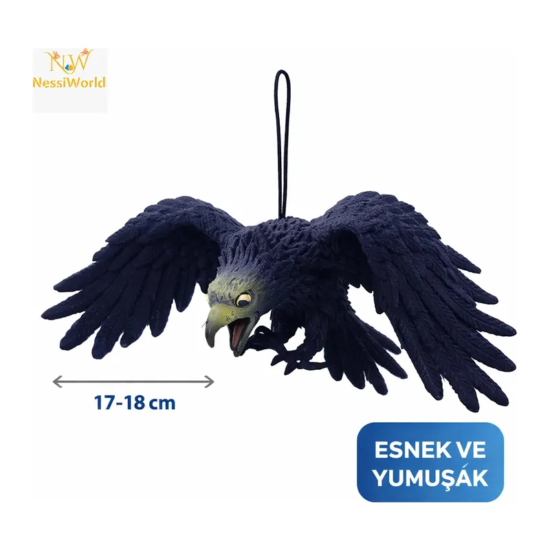 Asılabilir Lateks Kartal Dekor Süsü Siyah 17-18 cm