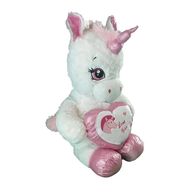 63019 Peluş 60 cm Kalpli Boynuzlu At