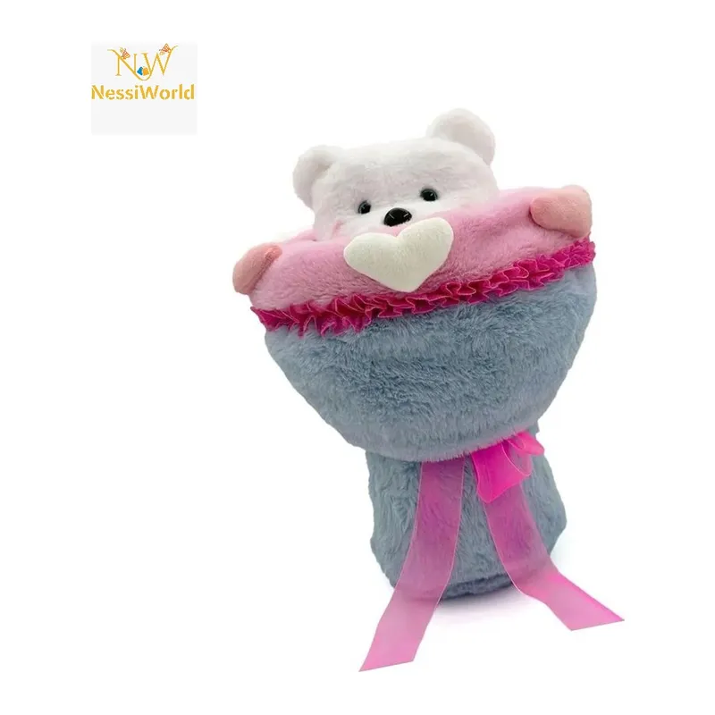 Sevgi Buketi Peluş Ayıcıklı Peluş Çiçek Buketi 40 cm