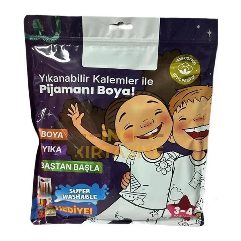 Kalem Hediyeli Boyanabilir Pijama 3-4 Yaş