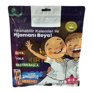 Kalem Hediyeli Boyanabilir Pijama 4-5 Yaş