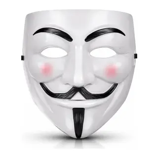 V Mask Premium Vendetta Beyaz Maske (Guy Fawkes Stil)