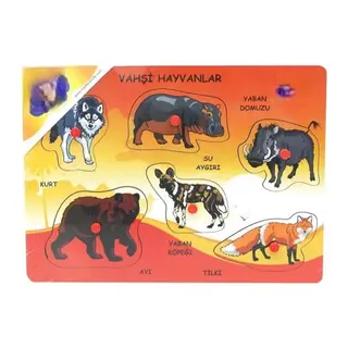 135-136-137 Ahşap Tutmalı Vahşi Hayvanlar