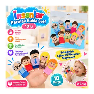 AND-5087 T İnsanlar Parmak Kukla Seti 10'lu