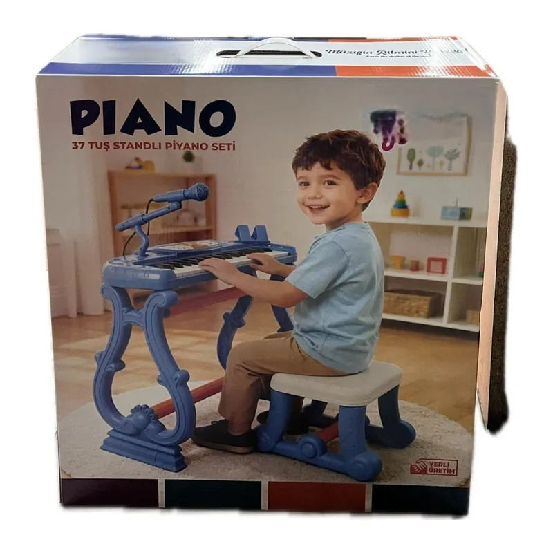 URT033-002 Ayaklı 37 Tuş Piano Org - Mavi