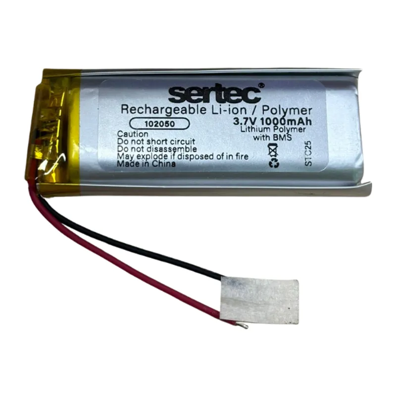 102050 3.7V 1000mAh Li-Polymer Pil (Devreli/1.5A)