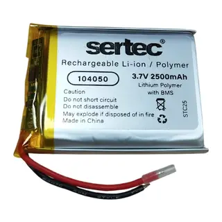 104050 3.7V 2500mAh Li-Polymer Pil (Devreli/1.5A)
