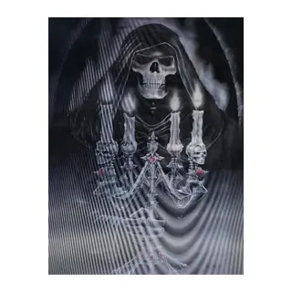 5D Elmas Boyama 3 Farklı Resim Değişenli Halloween İskelet Tablosu 30x40 cm