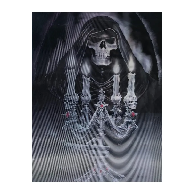 5D Elmas Boyama 3 Farklı Resim Değişenli Halloween İskelet Tablosu 30x40 cm