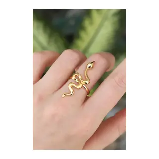 Pirinç Gold Renk Ayarlanabilir Yılan Yüzük