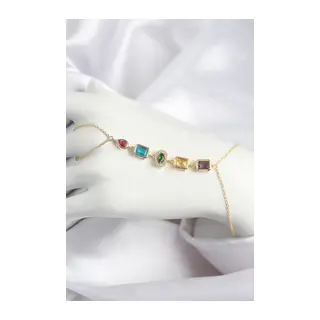 Pirinç Renkli Zirkon Taşlı Model Gold Renk Şahmeran