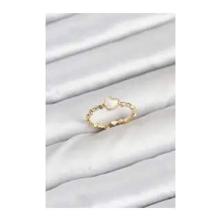 Pirinç Gold Renk Kalpli Model Kadın Yüzük