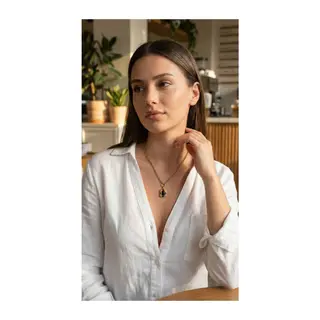 316L Çelik Zincir Gold Renk Vintage Model Kadın Kolye