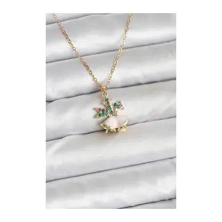 316L Çelik Zincir Gold Renk Chirtsmas Bell Model Yılbaşı Temalı Kadın Kolye