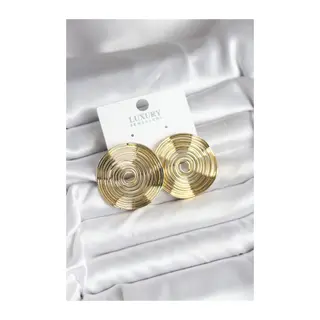 Pirinç Gold Renk Circle Model Kadın Küpe